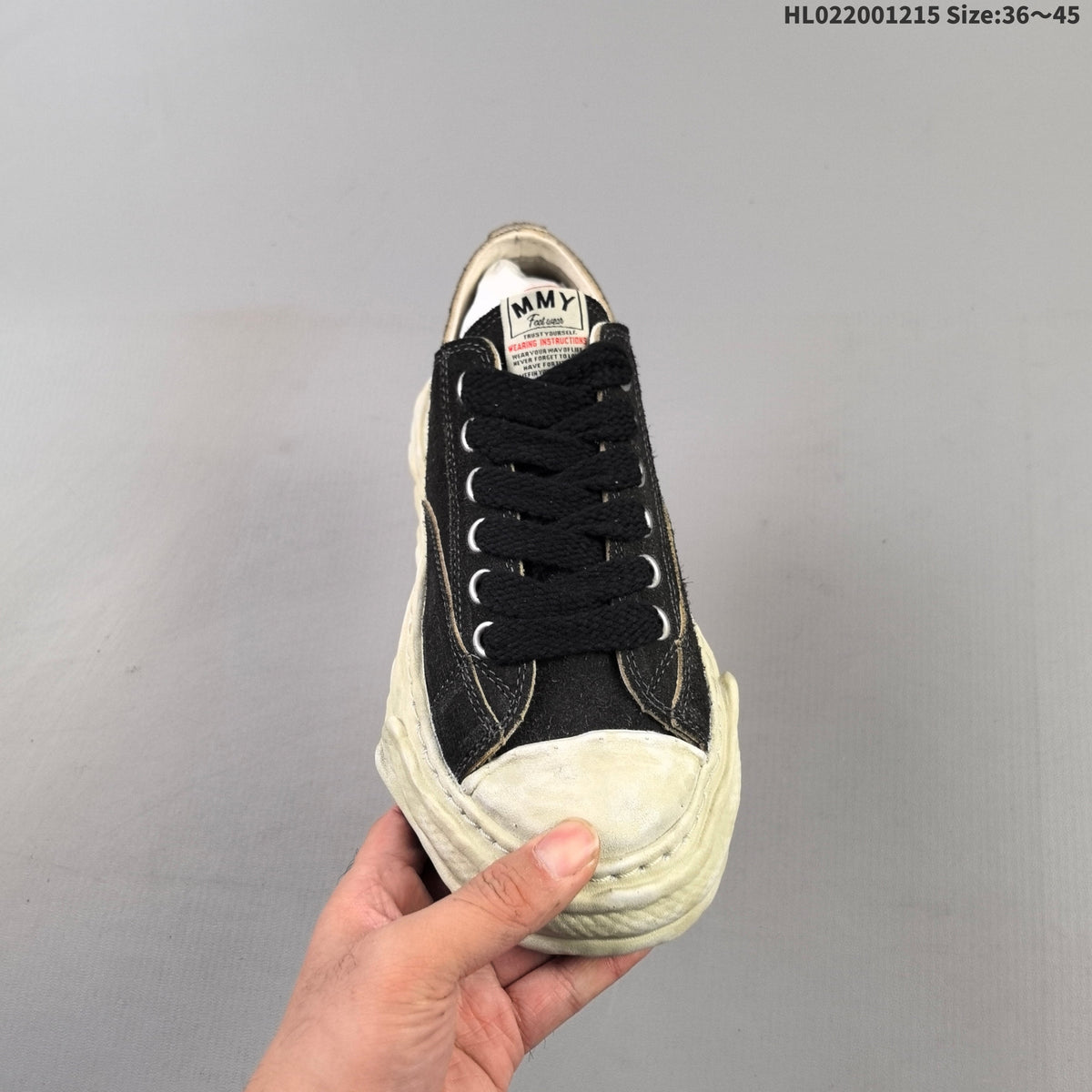 Maison Mihara Yasuhiro Original Sole Canvas Low Sneakers, in Black - product image from the listing.