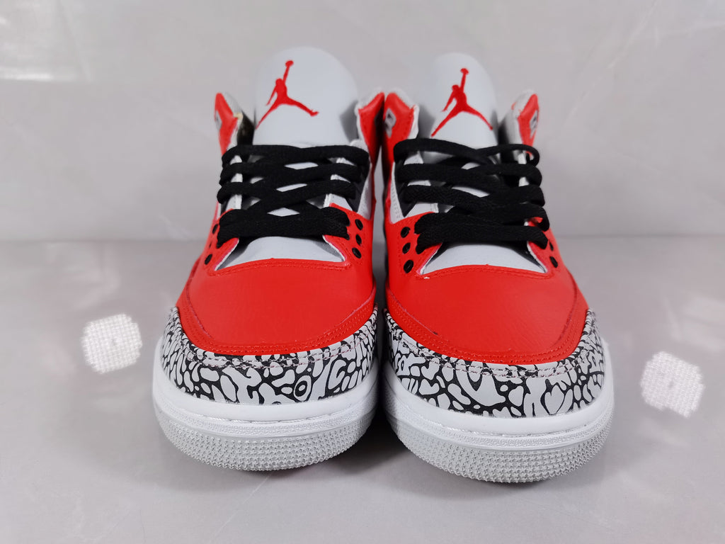 Red Black Cement Print Sneakers - Air Jordan 3 Retro - product image from the listing.