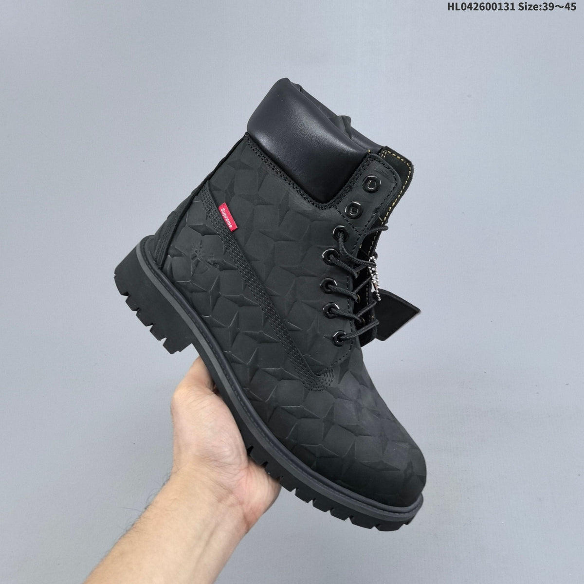 Embossed Leather-Style Lace-Up Boots by Timberland - product image from the listing.