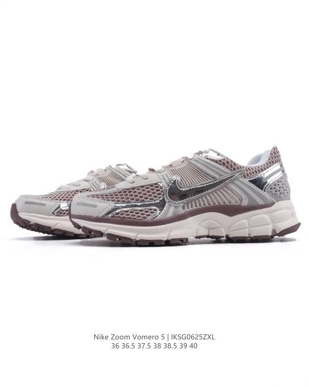Nike Zoom Vomero 5 Sneakers in Silver Pink - product image from the listing.
