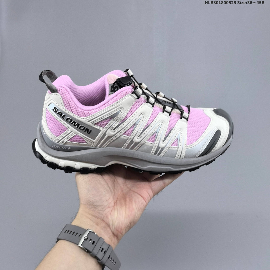 Salomon XA Pro 3D RIER Trail Running Shoes in Pink White - product image from the listing.