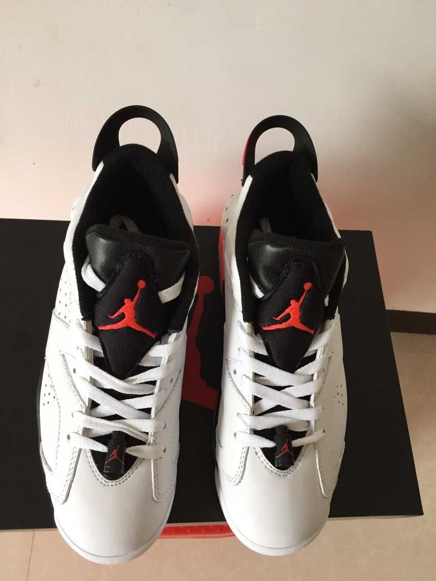 "Maldives" Jordan 6 Low White Black Red Sneakers - product image from the listing.
