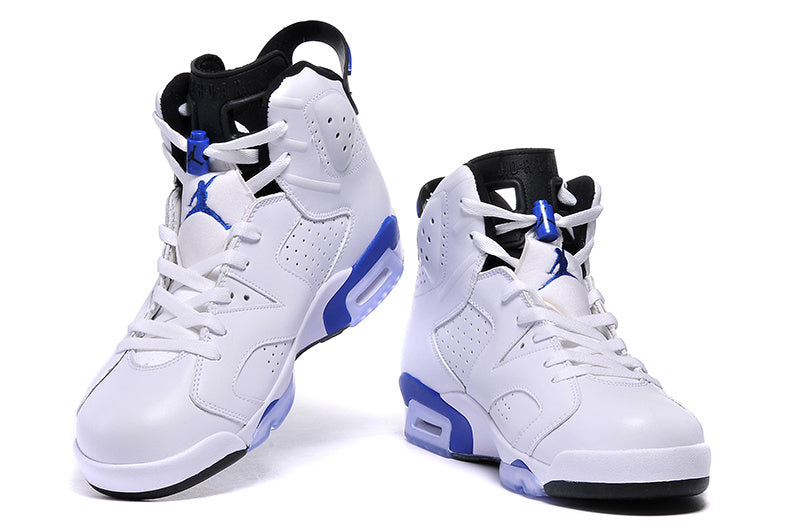 Air Jordan 6 High-Top Sneakers White and Blue - product image from the listing.