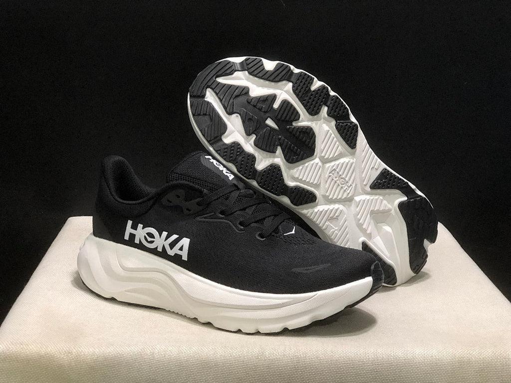 HOKA Arahi 8 Running Shoes in Black and White - product image from the listing.