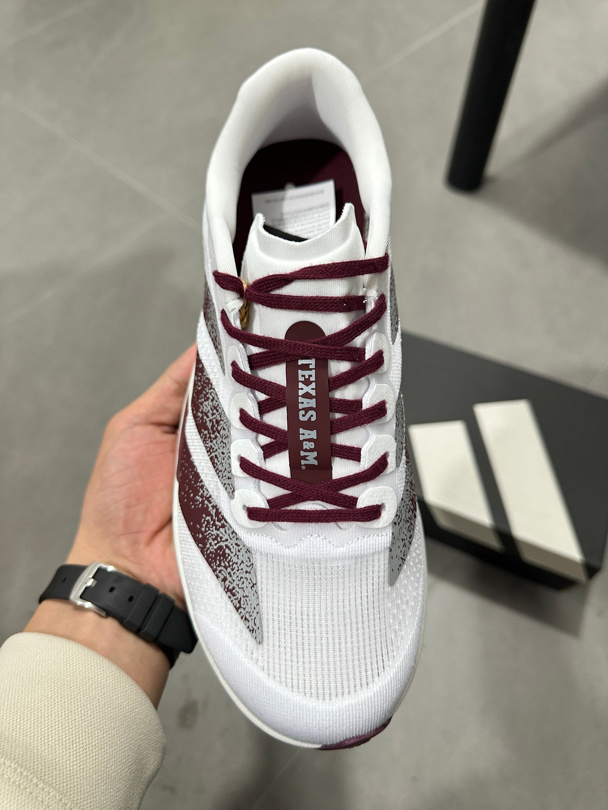 Adidas Lightstrike Pro Running Shoes in White Burgundy JQ4566 - product image from the listing.