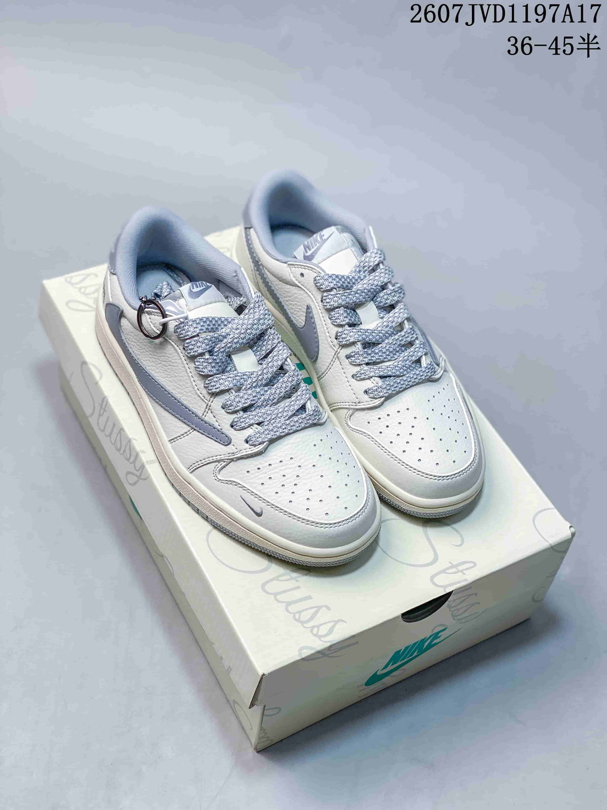 Air Jordan Low White Grey Sneakers 2607JVD1197A17 - product image from the listing.