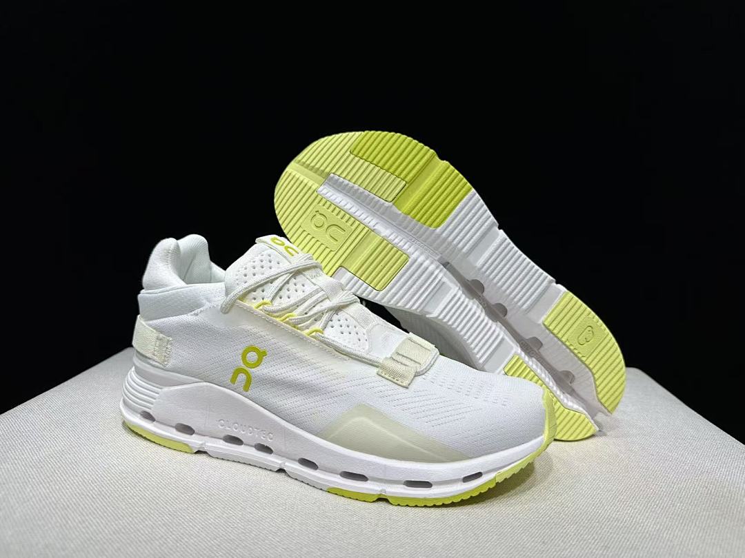 On Cloudnova 2 Sneakers in White and Lime - product image from the listing.