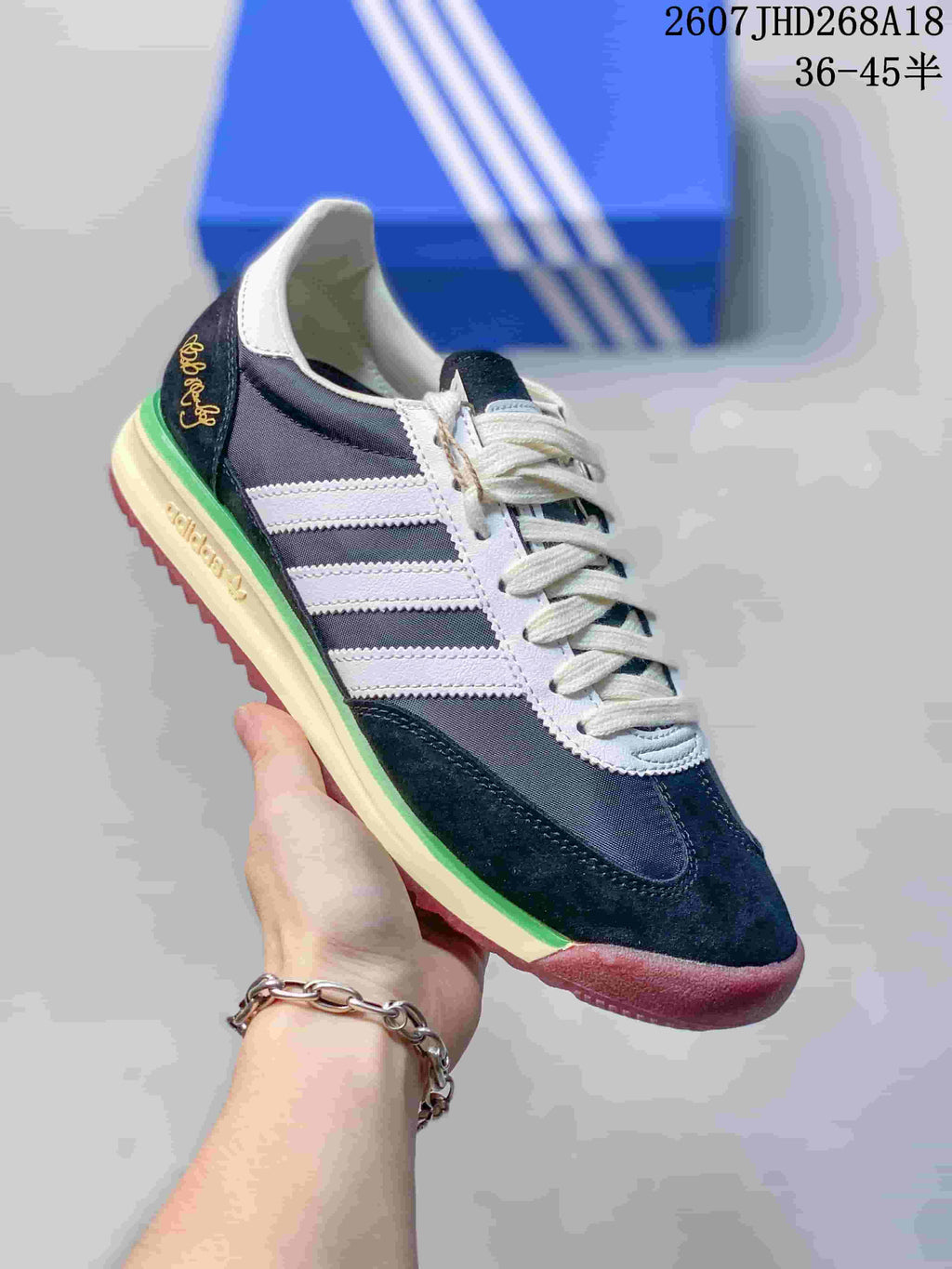 adidas SL 72 Bob Marley Sneakers in Burgundy and Navy - product image from the listing.