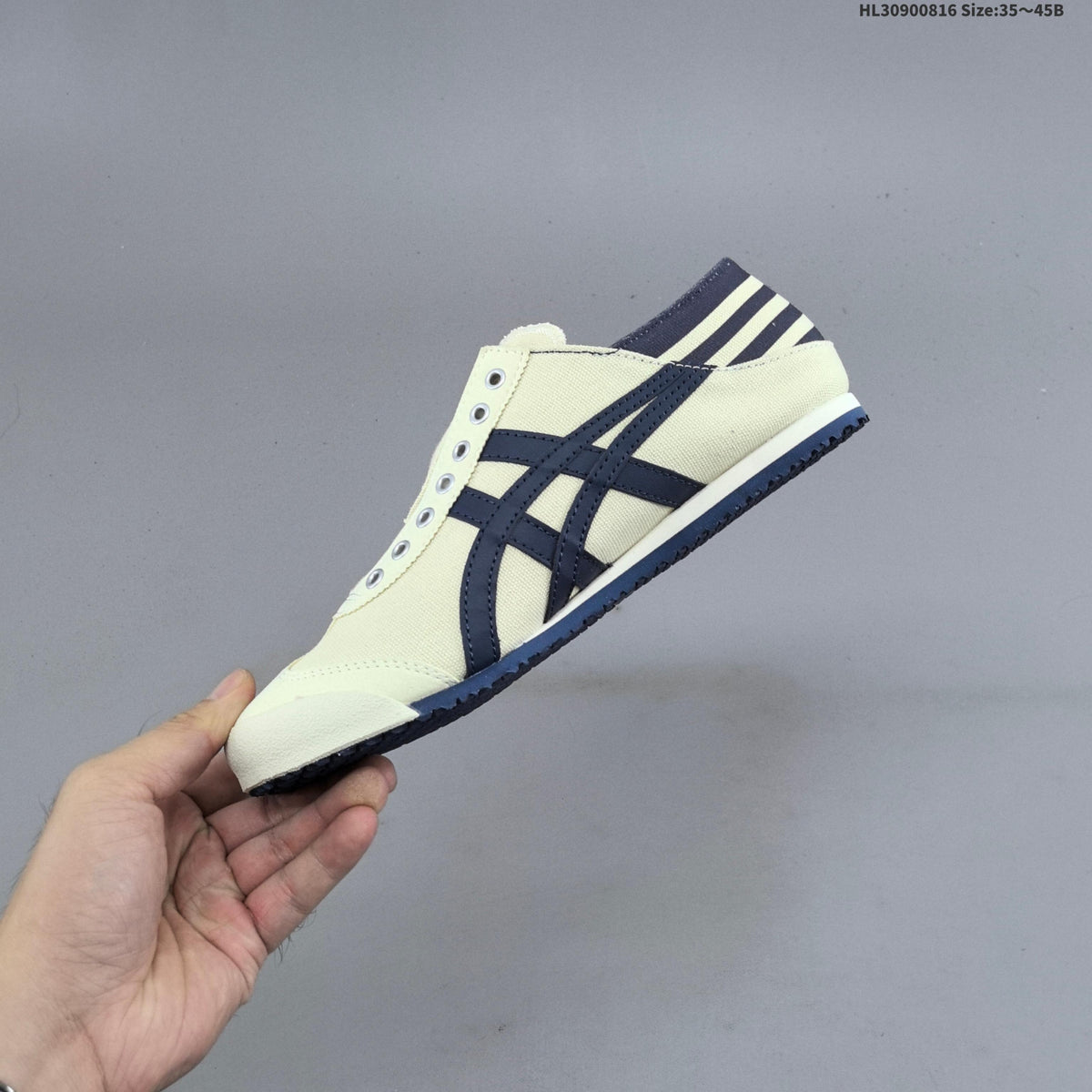 Onitsuka Tiger Mexico 66 SD Paraty Slip-On Trainers, Cream/Navy - product image from the listing.
