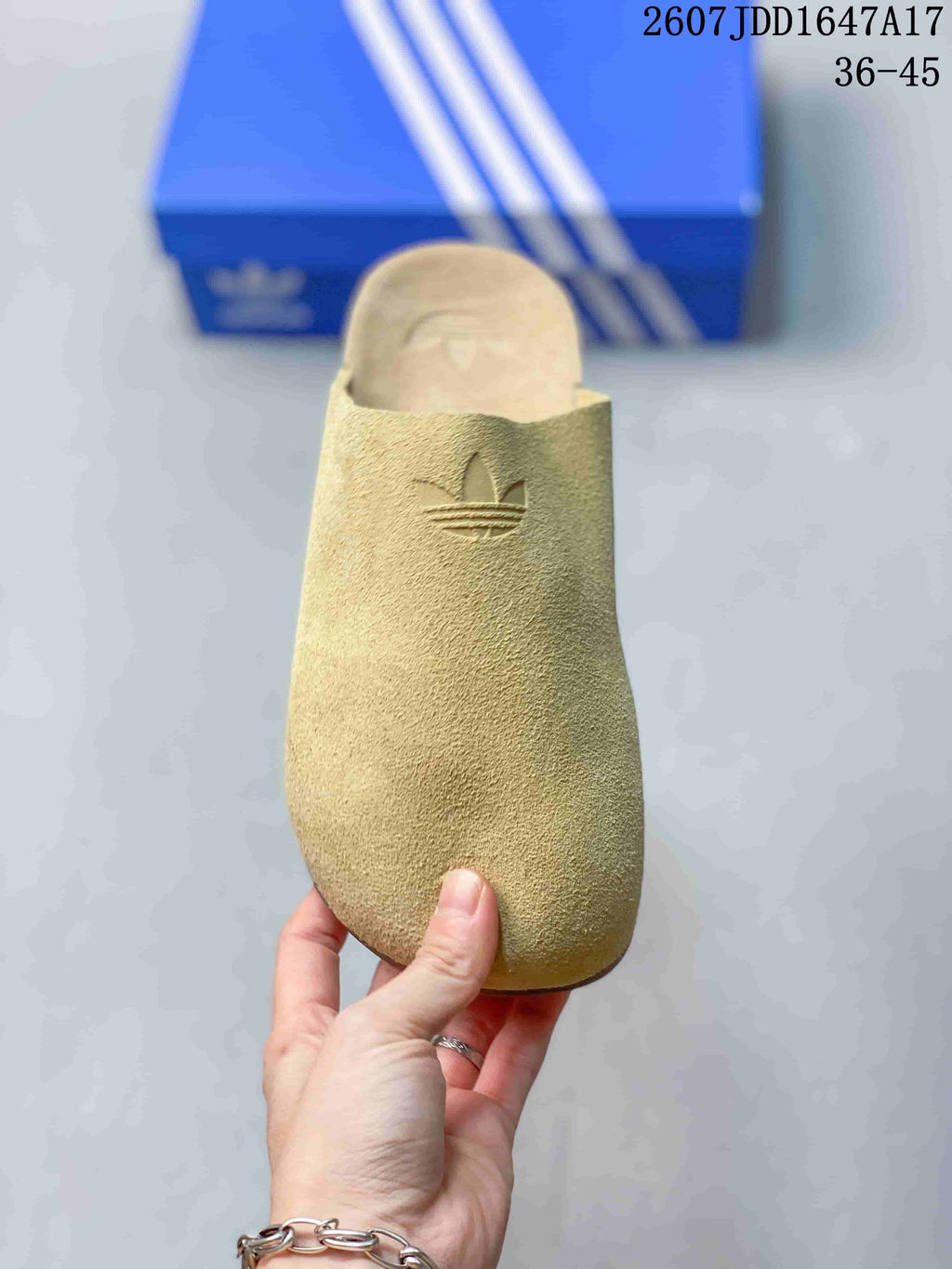 adidas Adimule Slip-On Mule Sandals in Beige JQ4367 - product image from the listing.