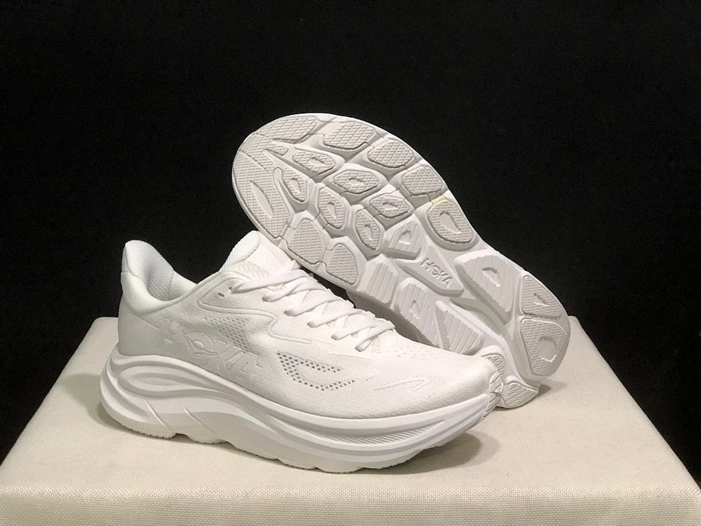 HOKA Clifton 10 Running Shoes in White - product image from the listing.
