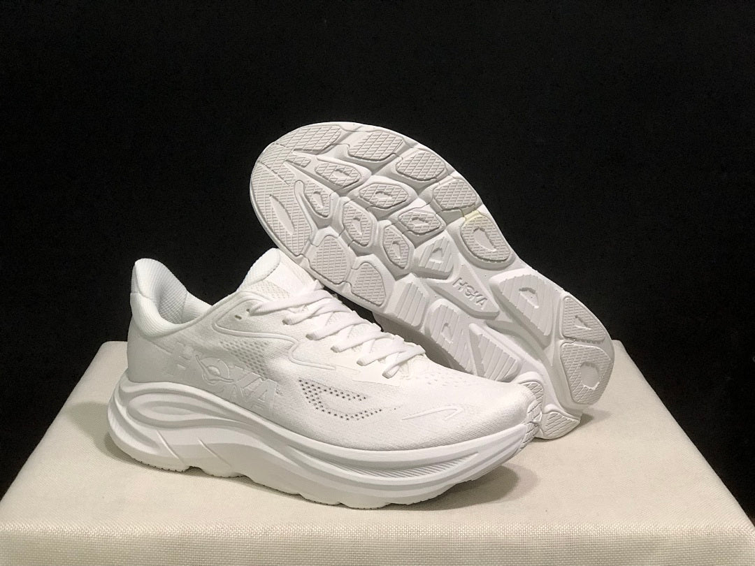 HOKA Clifton 10 Running Shoes in White - product image from the listing.