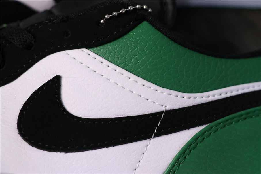 Air Jordan 1 Low Sneakers in Black Green White 553558-113 - product image from the listing.