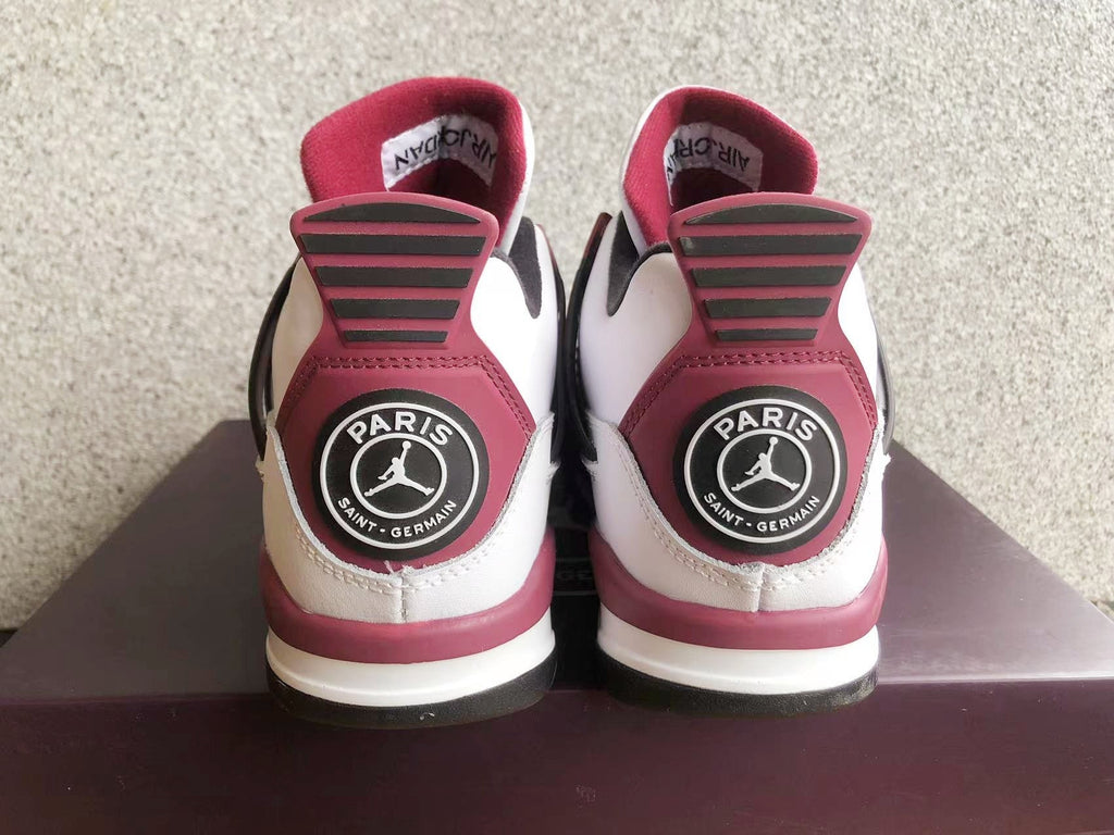 Jordan 4 Paris Saint-Germain Sneakers in White Burgundy - product image from the listing.