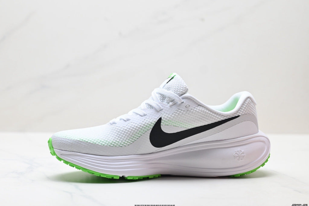 Nike Revolution 8 Running Shoes in White and Green - product image from the listing.