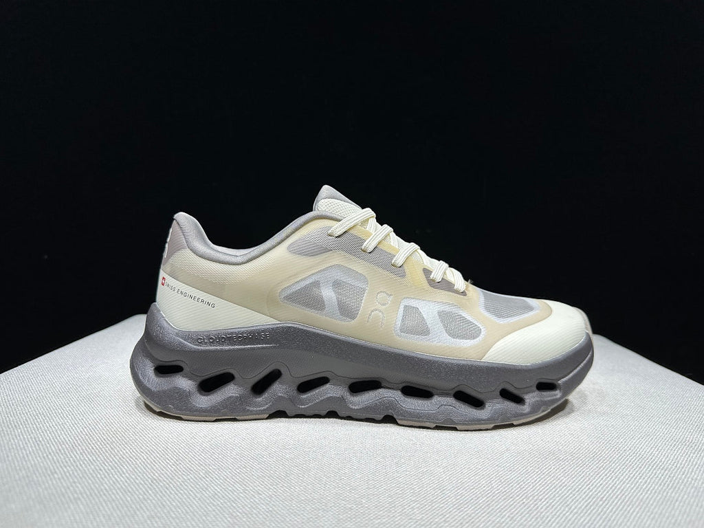On Cloudtilt Remix Trainers in White and Pebble - product image from the listing.