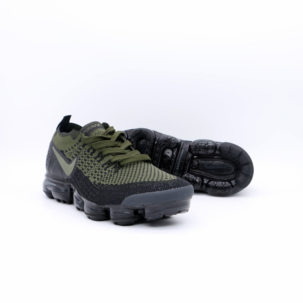 Nike Air VaporMax Flyknit Trainers, Olive Black, 942842-0089 - product image from the listing.