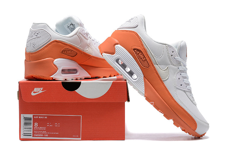 Nike Air Max 90 Sneakers in White Orange DM0956-100 - product image from the listing.