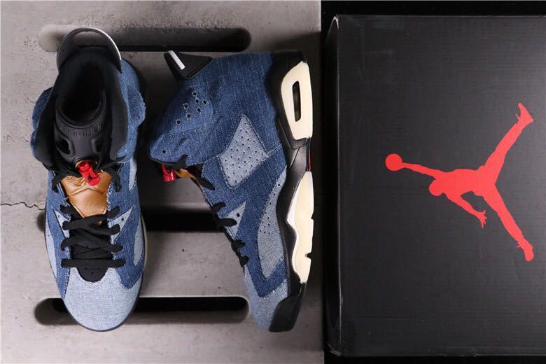Air Jordan 6 Washed Denim Sneakers - product image from the listing.