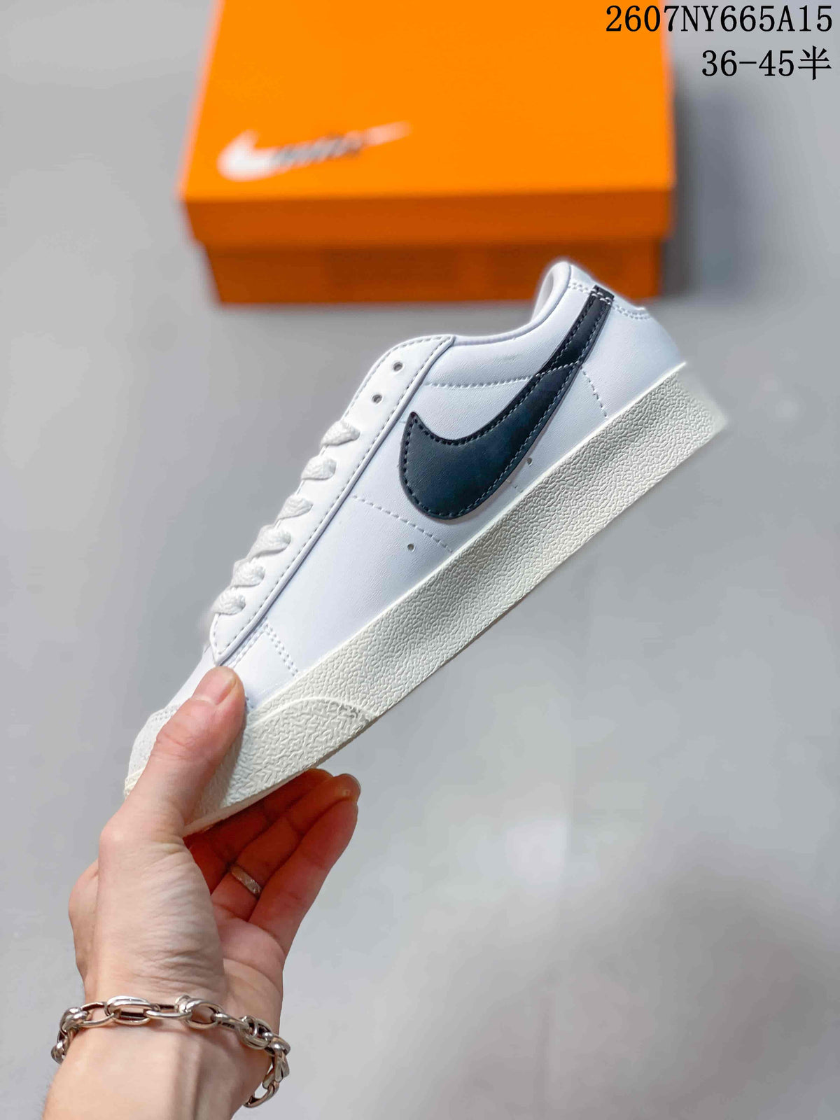Nike Blazer Low Premium Sneakers in White Black CI9888-001 - product image from the listing.
