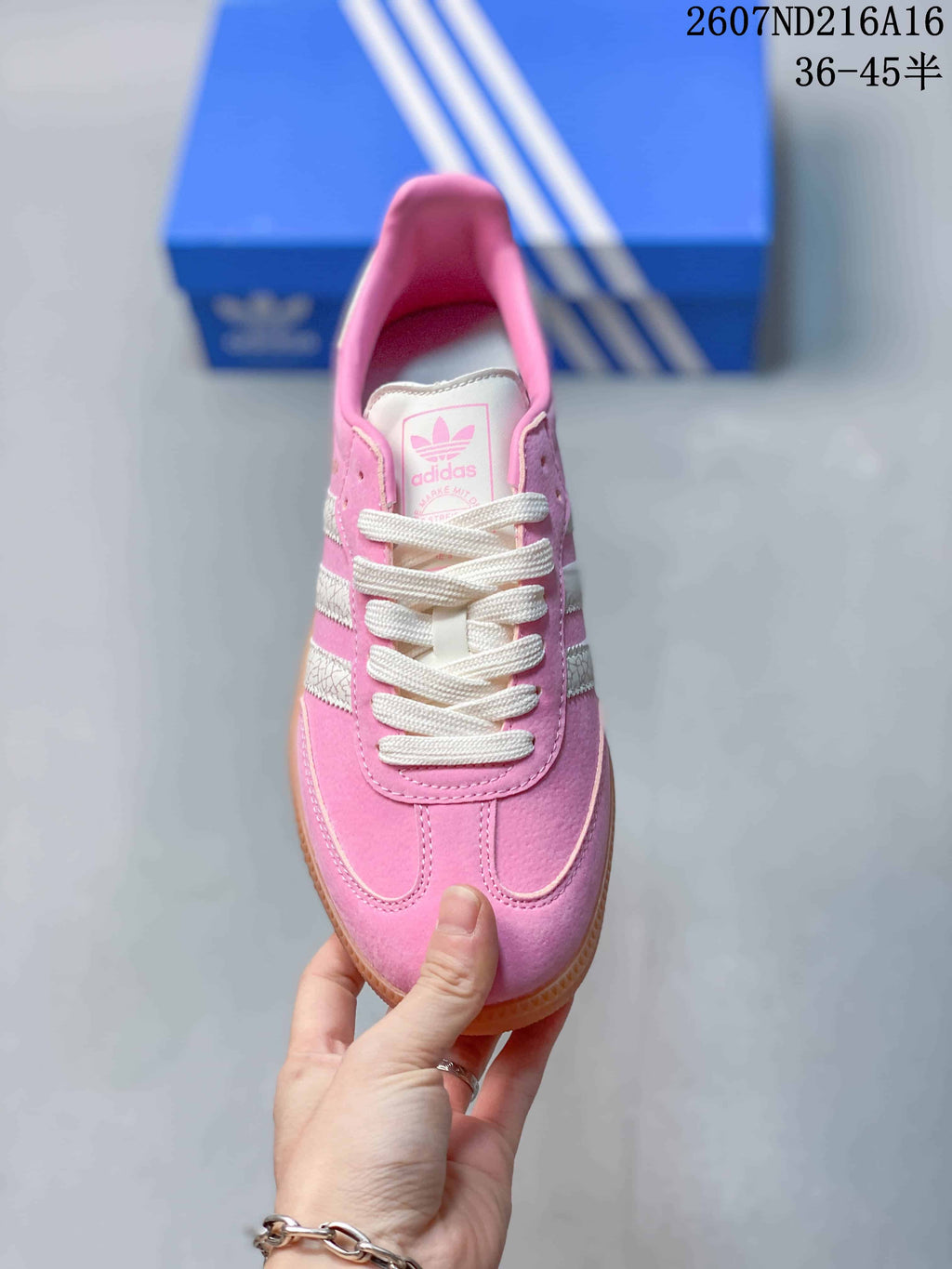 adidas Originals Samba OG Sneakers in Pink White Gum 2607ND216A16 - product image from the listing.