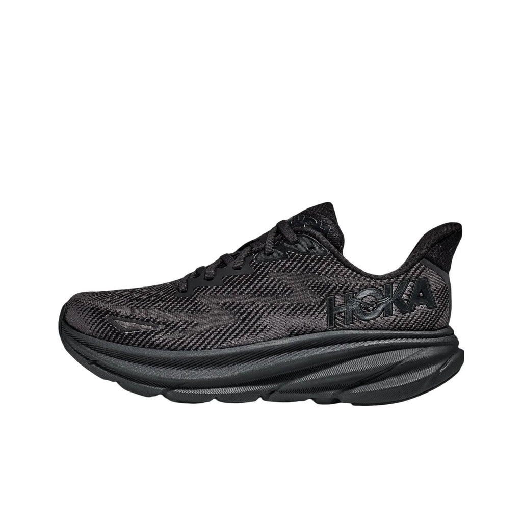 HOKA Clifton 9 Running Shoes in Black - product image from the listing.