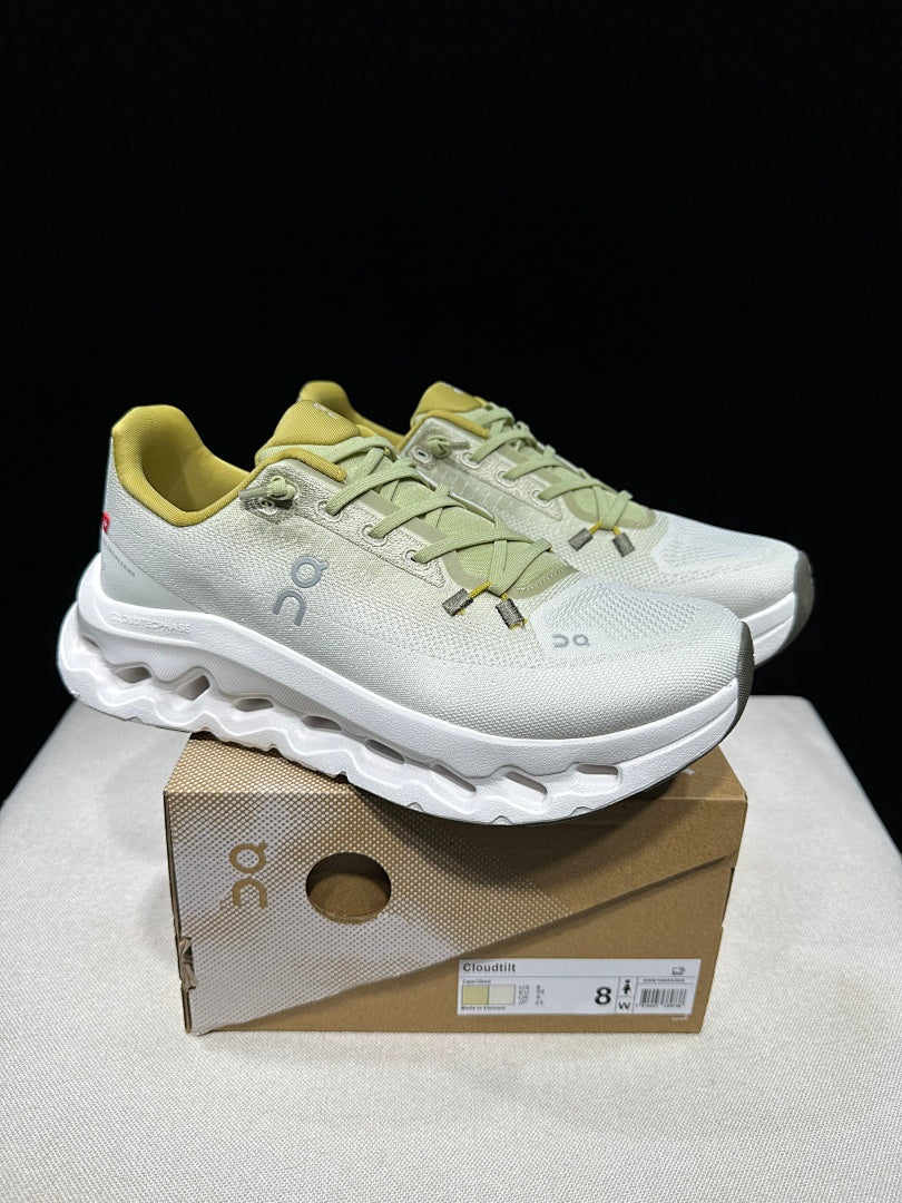 White and Yellow On Cloudtilt Sneakers - product image from the listing.