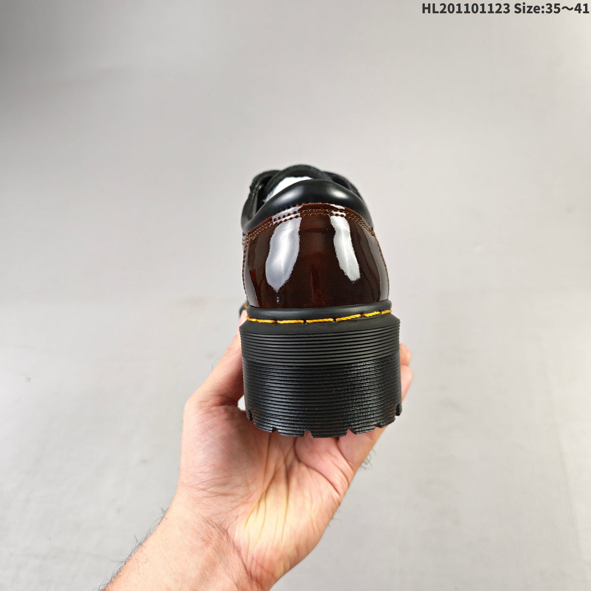 Dr. Martens 1461 Smooth Platform Shoes in Cherry in Brown - product image from the listing.