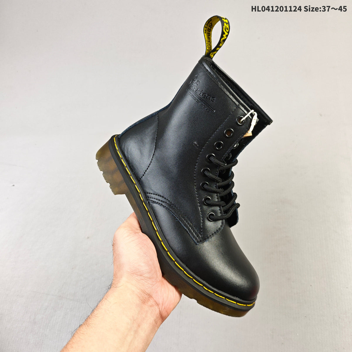 1460 Smooth Black Platform Lace-Up Boots by Dr. Martens - product image from the listing.