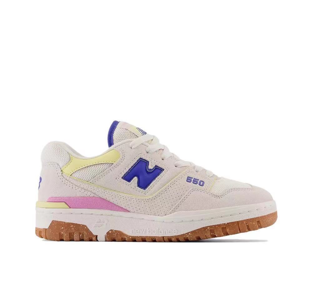 New Balance 550 Sneakers in White and Purple BBW550DB - product image from the listing.