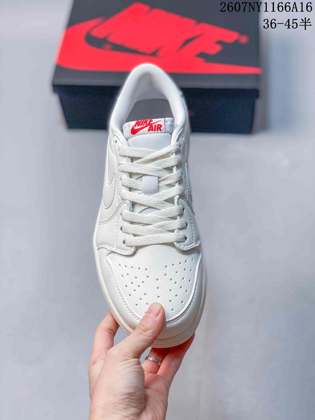 Nike Air Jordan 1 Low Sneakers in White 2607NY1166A16 - product image from the listing.
