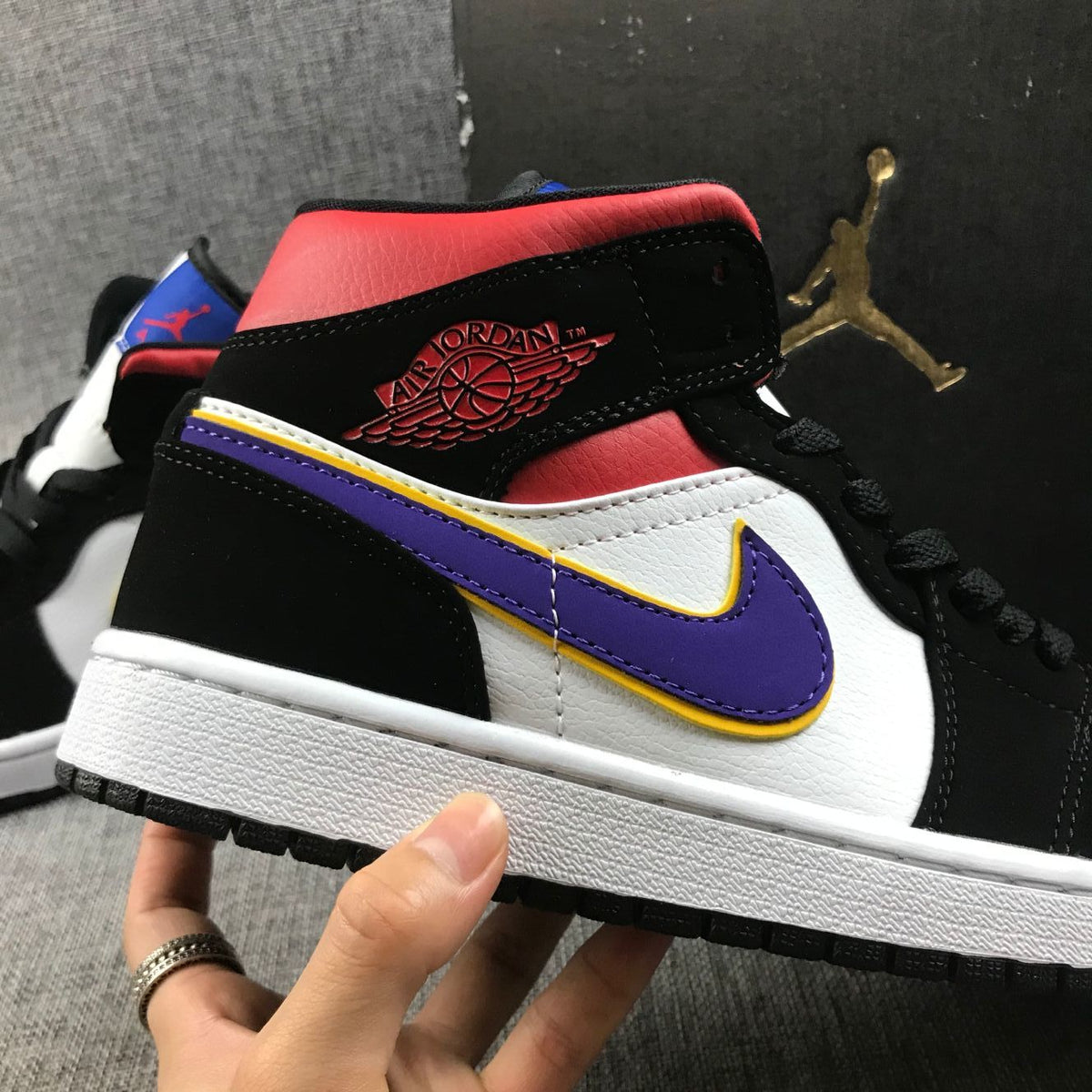 Air Jordan 1 Mid What The Sneakers in Multicolor 852542-005 - product image from the listing.