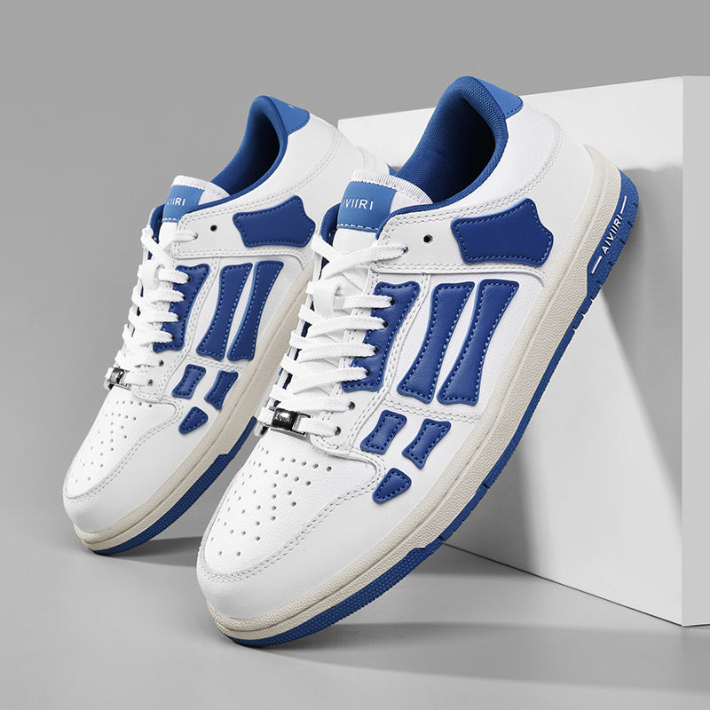 Low-Top Sneakers in White and Blue MFS003-123 - product image from the listing.