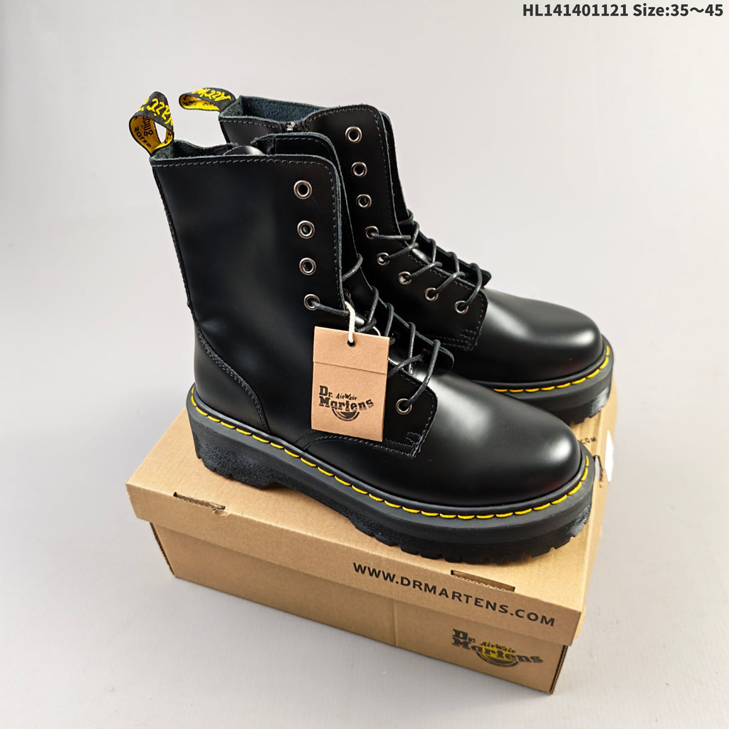 1057 Black Platform Lace-Up Boots by Dr. Martens - product image from the listing.