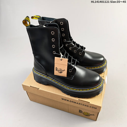 1057 Black Platform Lace-Up Boots by Dr. Martens - product image from the listing.