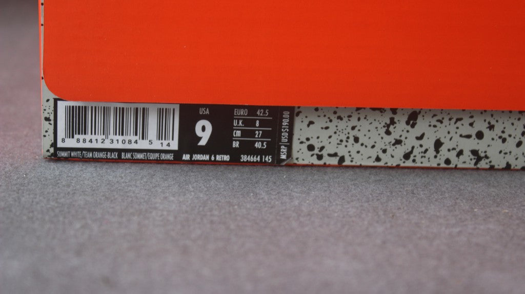 Air Jordan 6 Gatorade Basketball Sneakers in White Orange - product image from the listing.