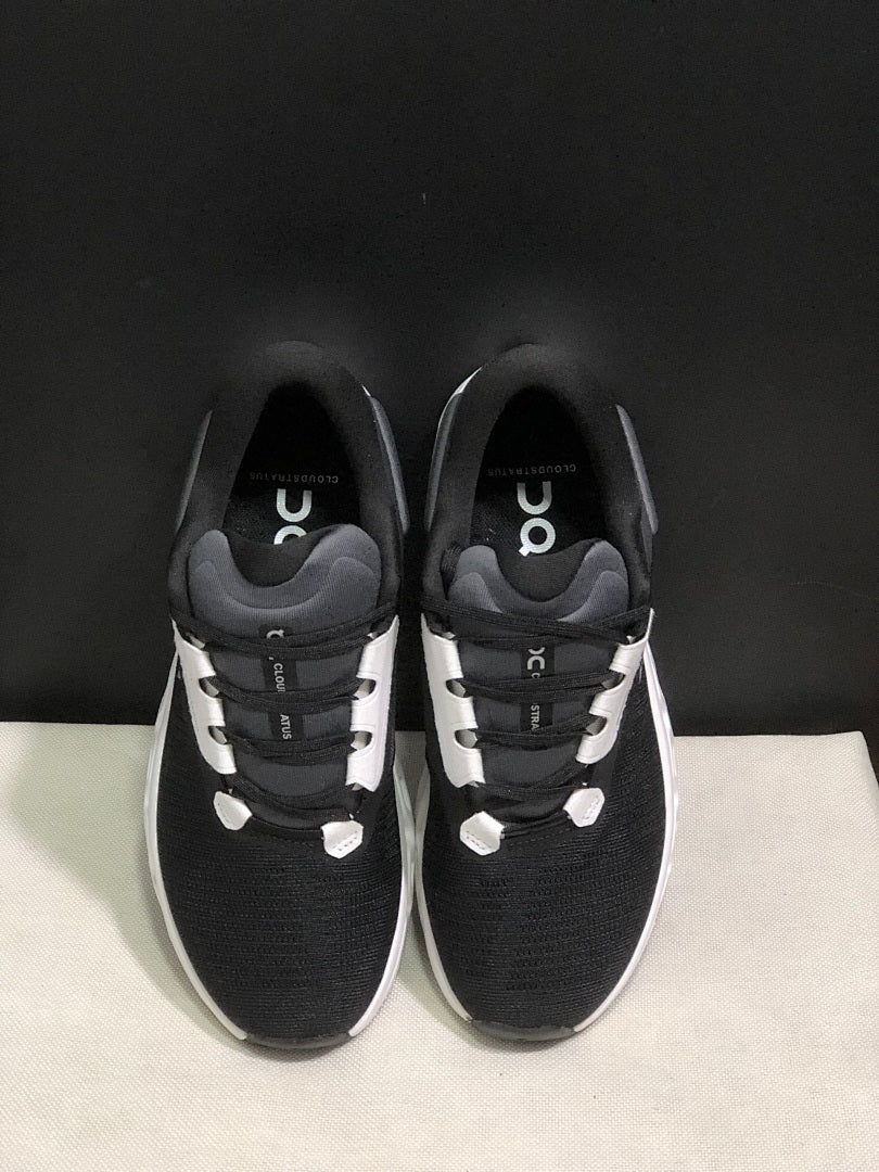 On Cloudstratus 3 Running Shoes, in Black and White - product image from the listing.