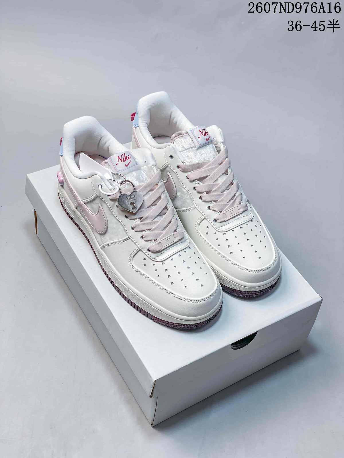 Nike Air Force 1 '07 Low White Pink Snake Year Trainers - product image from the listing.