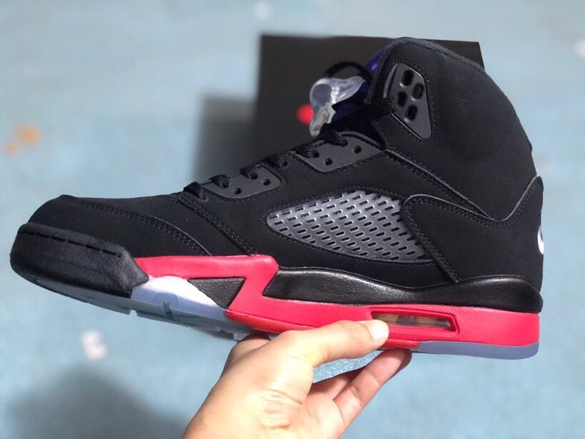 Air Jordan 5 Retro Sneakers Black Red Purple - product image from the listing.