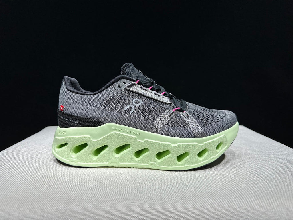 Gray and Lime On Cloud eclipse Running Shoes - product image from the listing.