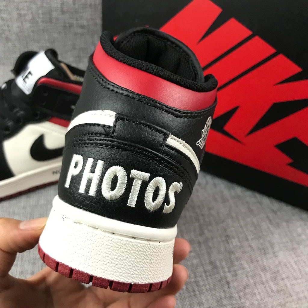 Air Jordan 1 High OG Sneakers in Black White Red - product image from the listing.