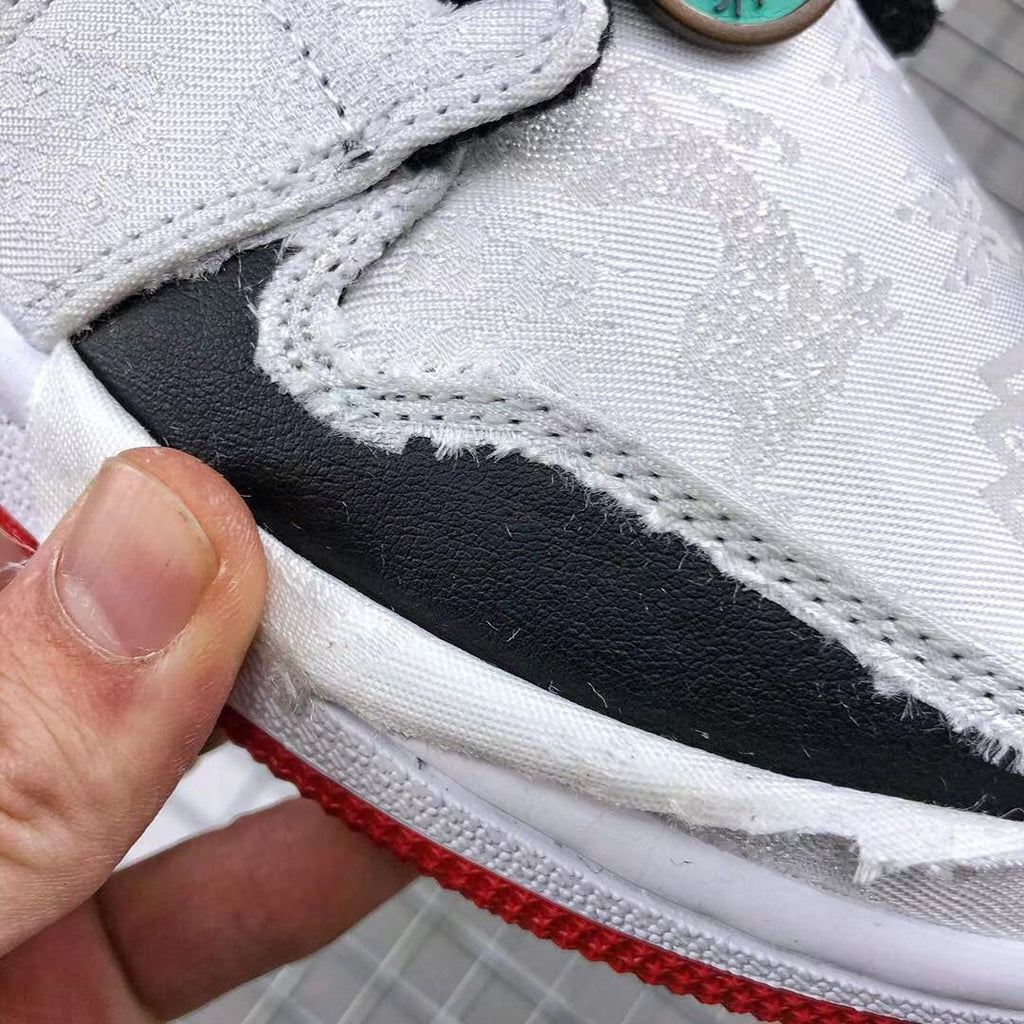 Air Jordan 1 Mid Edison Chen White Black Gold Sneakers - product image from the listing.