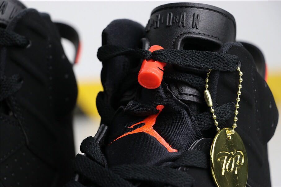 Air Jordan 6 Infrared Black Red High-Top Sneakers - product image from the listing.