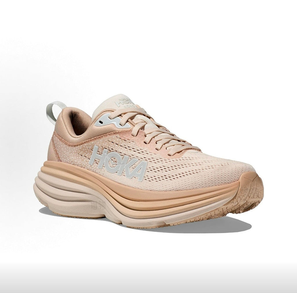 Beige Brown HOKA Bondi 8 Running Shoes - product image from the listing.
