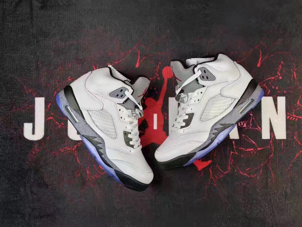 Air Jordan 5 White Cement High-Top Sneakers - product image from the listing.