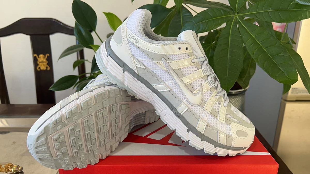 White and Grey Nike P-6000 Sneakers FV6603-101 - product image from the listing.