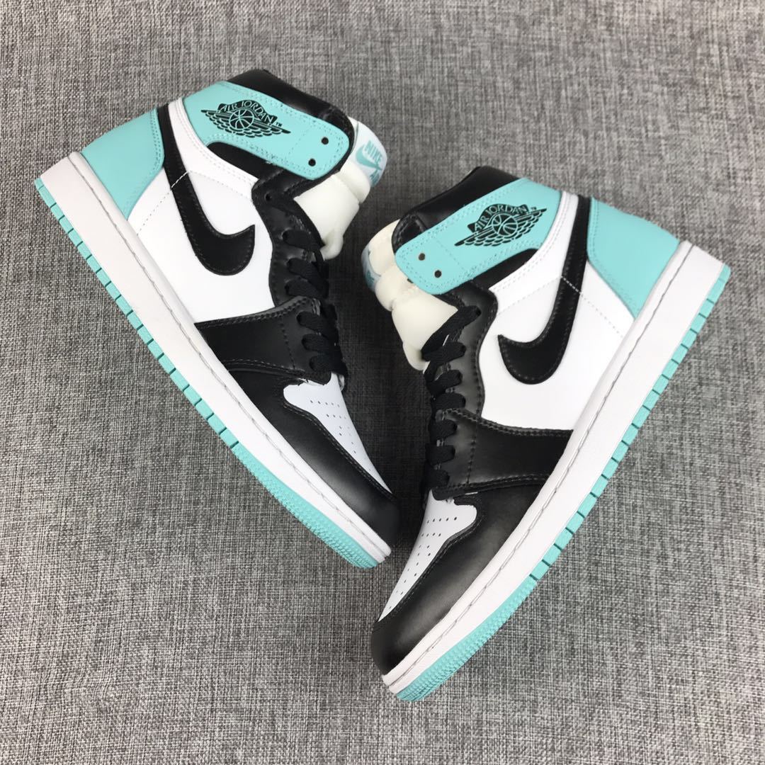 Air Jordan 1 High Mint Green Black White Sneakers - product image from the listing.