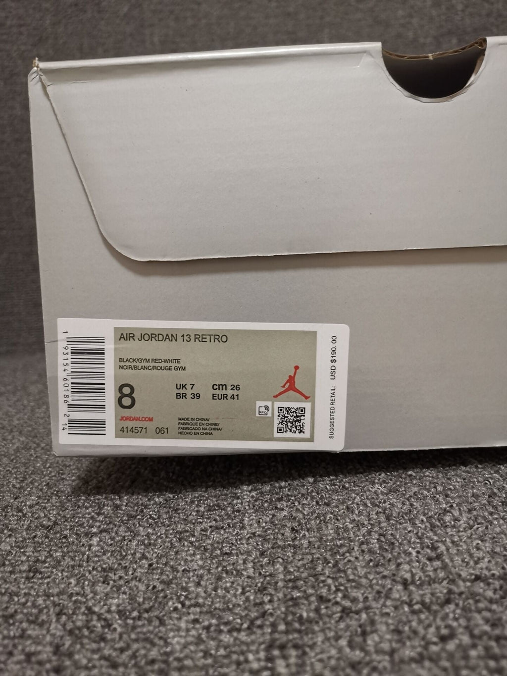 Air Jordan 13 Retro Black Red White Sneakers - product image from the listing.
