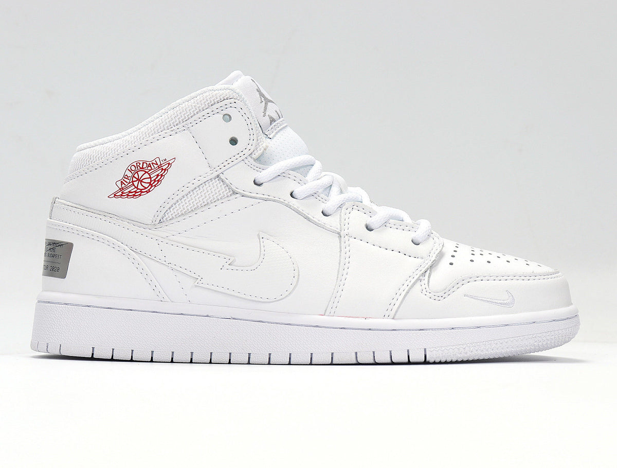 Jordan 1 High Basketball Sneakers in White CW7589-100 - product image from the listing.