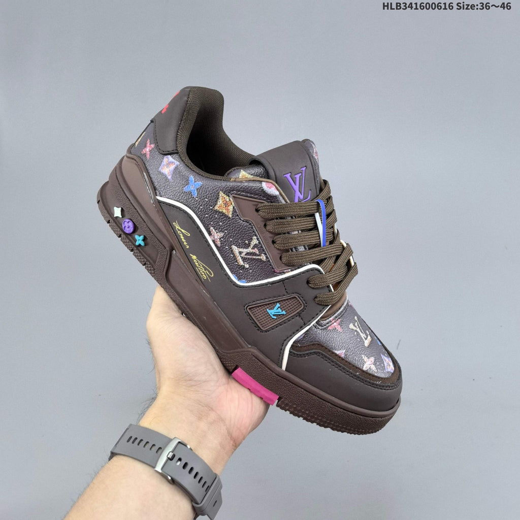 Louis Vuitton Trainer Trainers in Brown Monogram Print - product image from the listing.